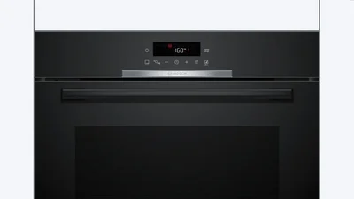 Bosch HBA372EB4, SER4, Oven A+, Pyro+Hydro, 7 HM, AutoPilot 10, 1 lvl rail, full touch control, red/white, glass panel, Air Fry tray, black