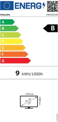 Монитор Philips 24B2G5200 23.8" IPS, Full HD, 100Hz, Adaptive-Sync, регулиране на височина, USB хъб, черен