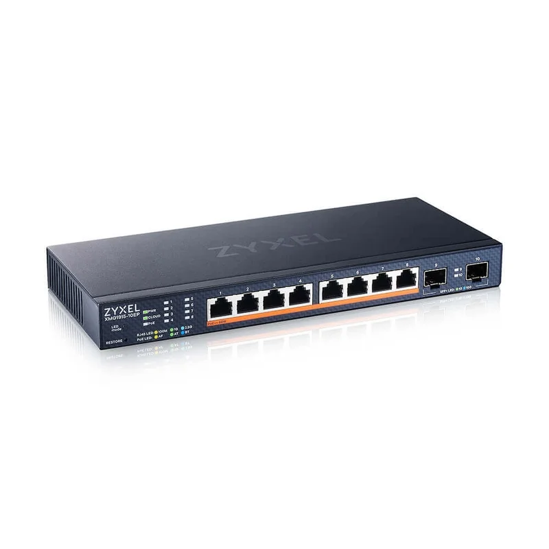 ZyXEL XMG1915-10EP, 8-port 2.5GbE, 2 SFP+, 8 x PoE++ 130W Smart Switch, hybird mode, standalone or NebulaFlex Cloud