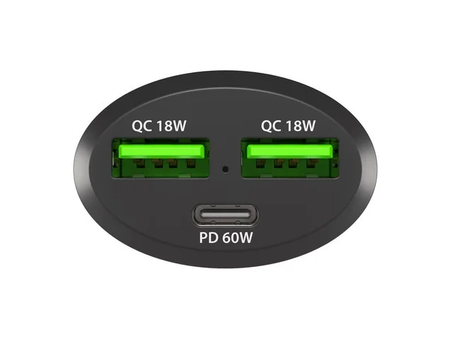 Автомобилно зарядно Natec Coney 2xUSB, 1xUSB-C 84W Черно