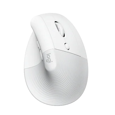 Вертикална мишка Logitech Lift for Mac, ергономична, безжична, бяла/сивкава