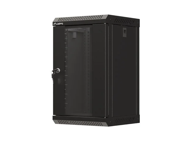 Lanberg rack cabinet 10" wall-mount 9U/300x300 (flat pack) with glass door black