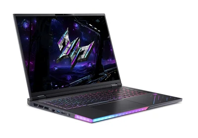 Acer Predator Helios 18 AI, PH18-I71-93T3, Intel Core Ultra 9 290HX Plus (up to 5.50GHz, 36MB), 18" WQXGA (2560x1600) IPS Mini LED 250Hz, 2*32GB DDR5, 2*1TB NVMe SSD, RTX 5080 16GB GDDR7, WiFi 7, RG-45, BT 5.4, MicroSD, FHD Cam, Win 11 Pro, Black