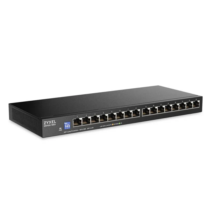 ZyXEL GS1100-16ES  Slimline 16 port Gigabit - DIP selector Unmanaged Switch