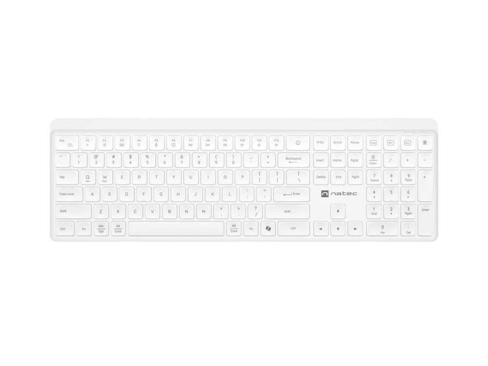 Клавиатура NATEC – Tang US, безжична, BT+2.4GHz, бяла