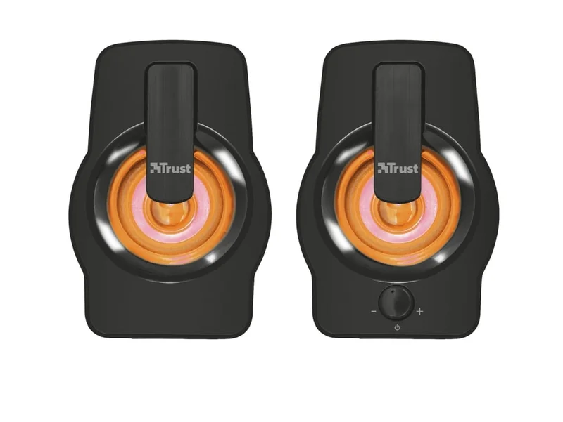 Тонколони TRUST Gemi 2.0 RGB, 12W, 2.0, 3.5 мм, USB, Черен