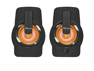 Тонколони TRUST Gemi 2.0 RGB, 12W, 2.0, 3.5 мм, USB, Черен
