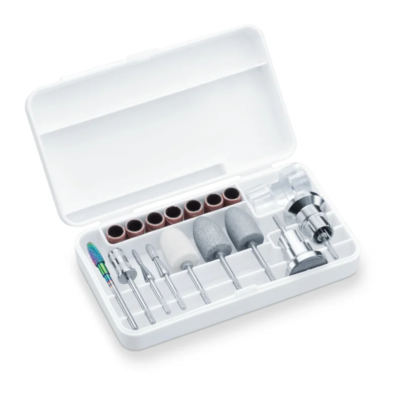 Beurer MP 200 Manicure/pedicure station - 3 functions in one device: Nail cutter, UV/LED lamp and nail dust extractor; up to 26,000 rpm; 9 high-quality attachments; For artificial nail modelling