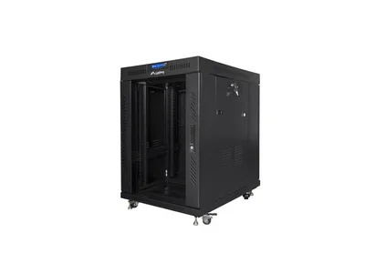 Lanberg rack cabinet 19" free-standing 15U/600x800 (flat pack) with glass door lcd black v2
