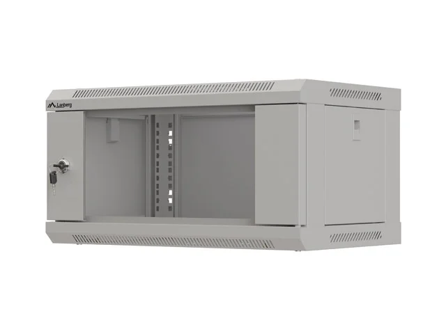 Lanberg rack cabinet 19" wall-mount 4U/540x350 (flat pack) with glass door grey