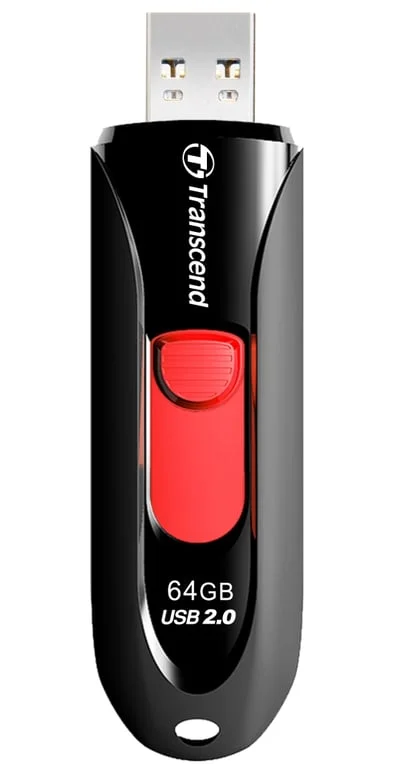 USB флашка Transcend JetFlash 590K 64GB USB 2.0 Черен
