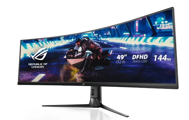 Asus ROG STRIX Curved XG49VQ, 49" DFHD (3840x1080) Gaming monitor, VA, up to 144Hz, 125% sRGB, DP, HDMI, USB3.0, FreeSync 2 HDR, DisplayHDR400, AuraSync, Red+Dark Gray