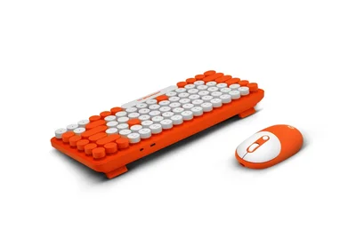 PackardBell The Dot Combo, PBA 600, BT Keyboard and mouse, Ergonomic Slim Design, Quiet Keys, US layout, Orange
