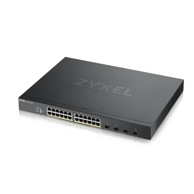 ZyXEL XGS1935-28HP, 28 Port Lite-L3 Smart Managed PoE Switch, 24x Gigabit PoE and 4x 10G SFP+, hybrid mode, standalone or NebulaFlex Cloud, 375 Watt PoE