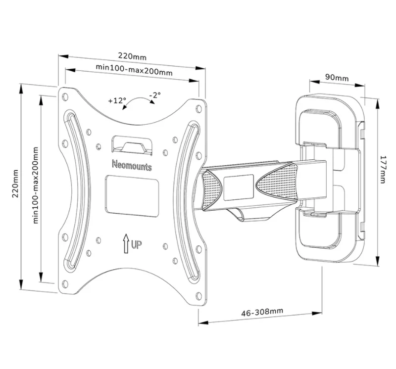 Neomounts Screen Wall Mount (full motion, 2 pivots, VESA 200x200)