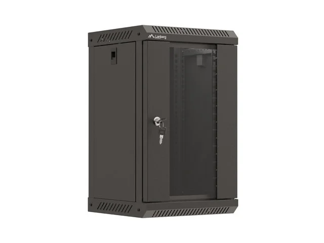 Lanberg rack cabinet 10" wall-mount 9U/300x300 (flat pack) with glass door black