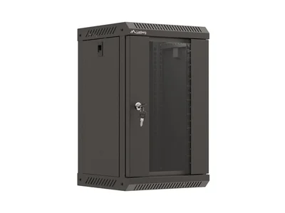Lanberg rack cabinet 10" wall-mount 9U/300x300 (flat pack) with glass door black