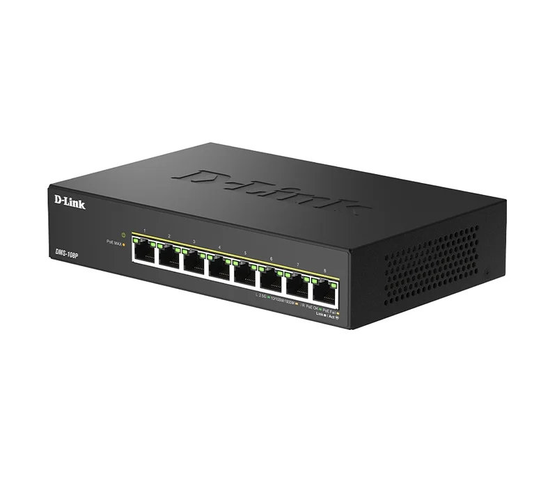 D-Link 8 ports 2.5G/MultiGig PoE Unmanaged Switch, Metal