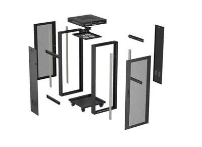 Lanberg Rack Cabinet 19" Free-Standing 24U/600X600 (FlAT Pack) With Mesh Door LCD Black V2