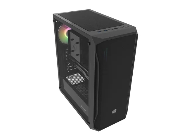 Кутия за компютър FURY Shobo SH4 RGB Middle Tower, прозорец, черен