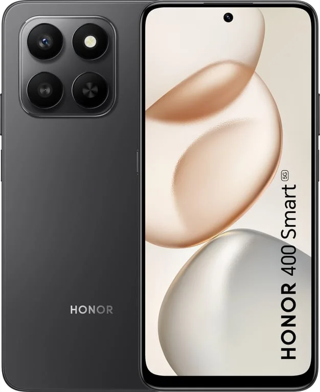 Honor 400 Smart Black, Logan-N31F,5G, 6.77" TFT LCD, 1610x720, Qualcomm Snapdragon 6s Gen 3 (2x2.3GHz+6x2GHz), 4GB, 128GB, 50+2MP/5MP, 6500mAh, FPT, BT, USB Type-C, IP64, Android 15, MagicOS 9.0