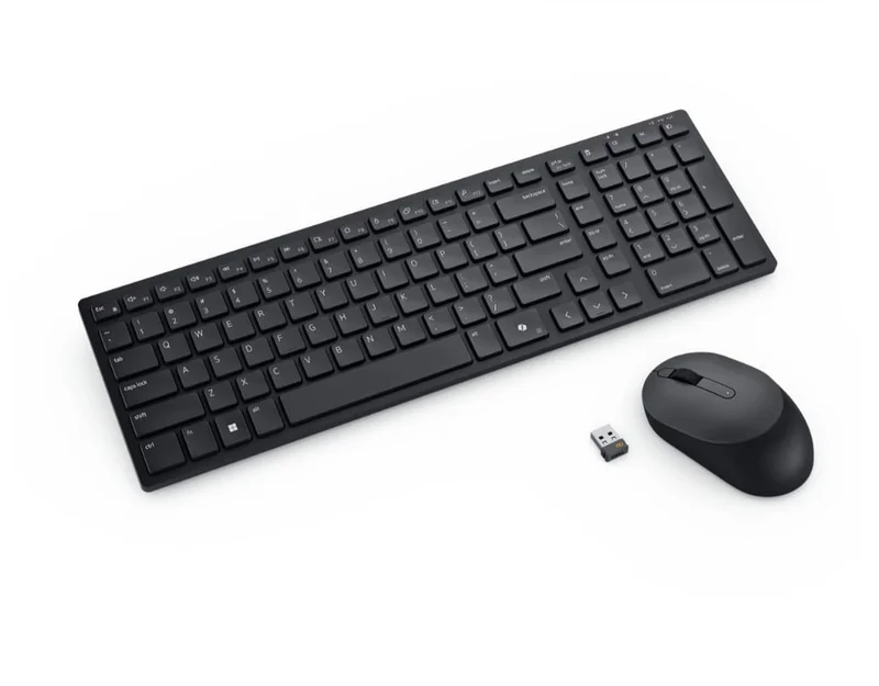 Комплект безжична клавиатура и мишка Dell Pro Compact Silent KM555 US International (QWERTY)