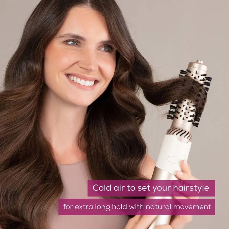 Електрическа четка за коса Beurer HT 85, въртяща, йонизираща функция, керамично покритие, 2 приставки, 2 степени на нагряване, студена струя, 1000 W, Rose Gold