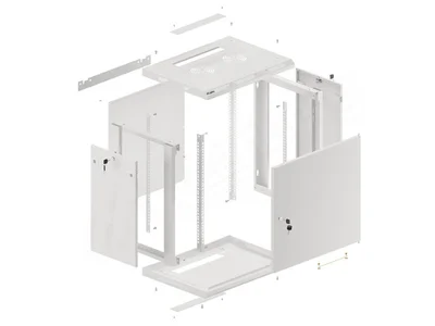 Lanberg rack cabinet 19" wall-mount 12U/600x450 for self-assembly with metal door grey (flat pack)