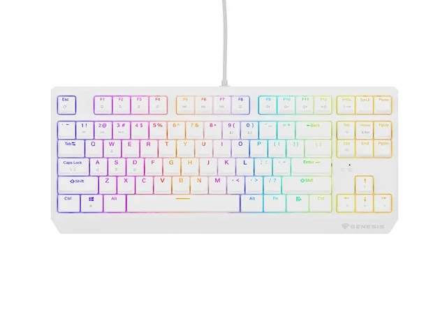 Геймърска клавиатура Genesis Thor 230 TKL RGB Outemu Red Hot Swap Бяла