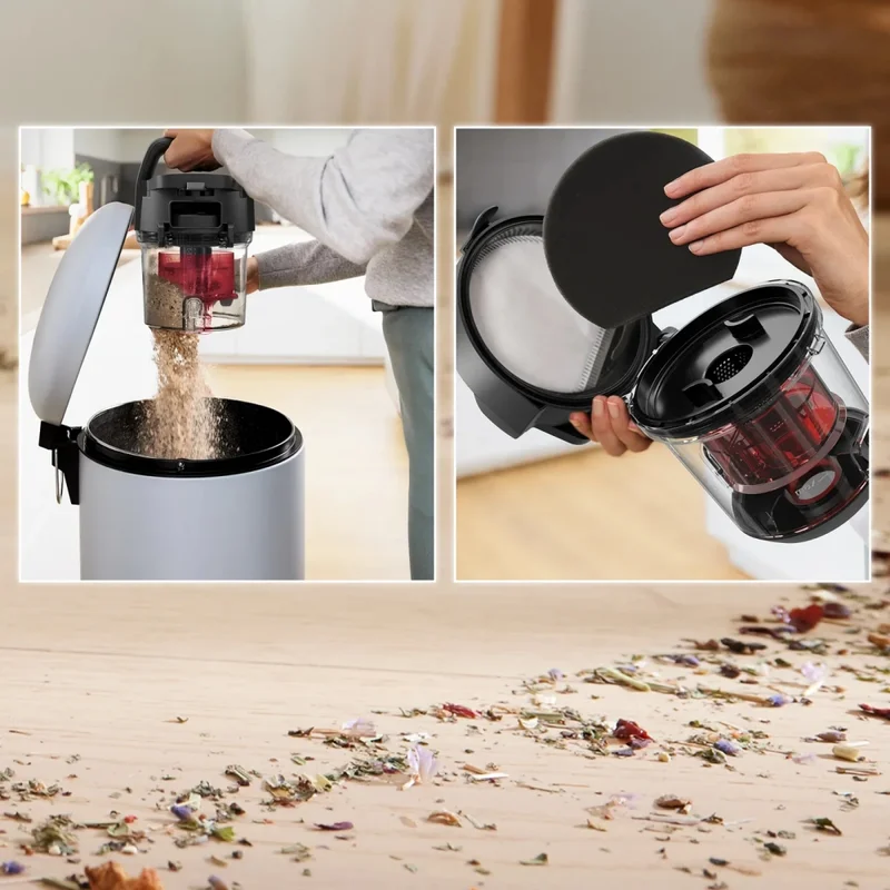 Прахосмукачка BOSCH – BGC05RD2H, серия 2, 700W, без торба, червен/черен