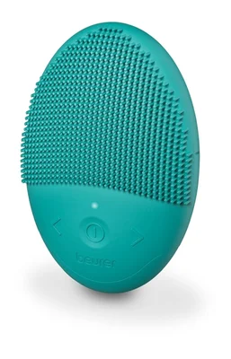 Beurer FC 52 Laguna silicone facial brush, 2-in-1 function - deep-pore cleansing & gently massage, Vibration technology, 15 intensities, Water-resistant, USB-C charging cable