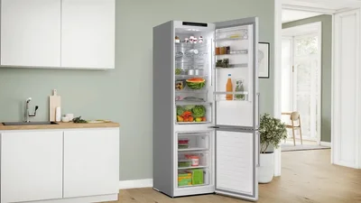 Bosch KGN39AIAU SER6, FS fridge-freezer, Total No Frost, A,  203/60/66.5cm, 363l(260+103), Super silent: 29dB, VitaFresh XXL, Stainless steel with fingerprint protection