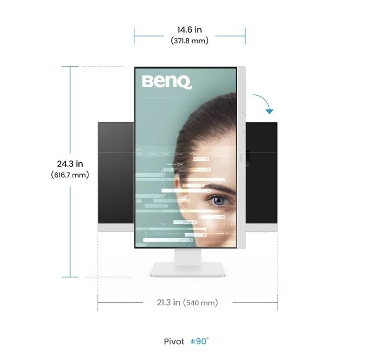 BenQ GW2486TC 24" IPS, FHD, 100Hz, 1920x1080, USB-C 65W, DP1.2x1, HDMI1.4x1, DP out, Speaker 2Wx2, Height Adjustable Stand, coding mode