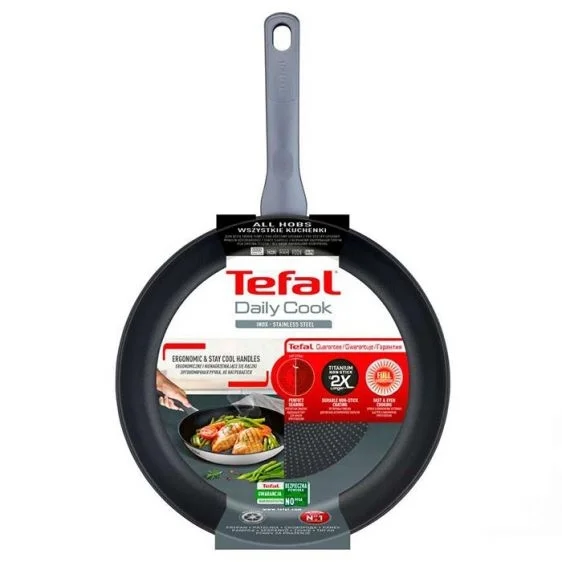 Тиган TEFAL Daily Cook G7300655 28 см, индукция, Thermo-Spot, неръждаема стомана