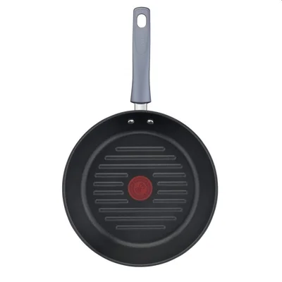 Грил тиган Tefal DAILY COOK G7314055 26 см, неръждаема стомана, незалепващо покритие, Thermo-Spot, Black & Silver