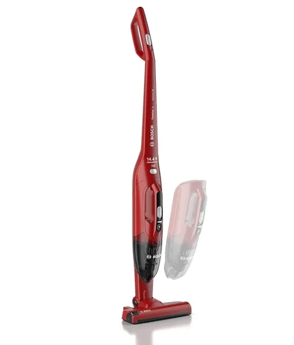 Прахосмукачка BOSCH – BBHF214RRB, безжична, 2 в 1, 14.4V, червен