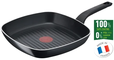 Грил тиган Tefal Simply Clean B5674053 26x26 см, незалепващо покритие, Thermo-Spot, черен