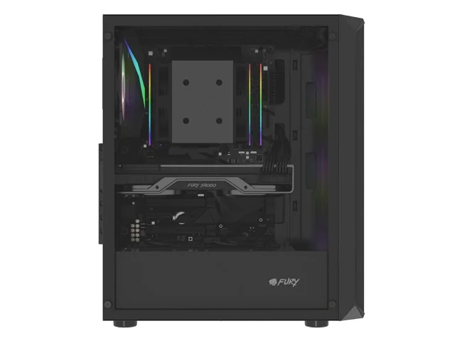Кутия за компютър Fury Shobo SH4F RGB Middle Tower, прозорец, черна