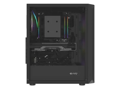 Кутия за компютър Fury Shobo SH4F RGB Middle Tower, прозорец, черна