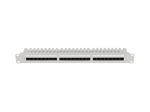 Пач панел Lanberg 24 порта 1U 19" Cat. 6a UTP с организатор за кабели сив