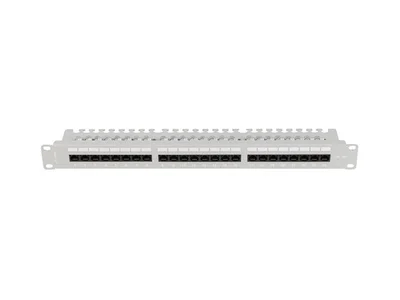 Пач панел Lanberg 24 порта 1U 19" Cat. 6a UTP с организатор за кабели сив