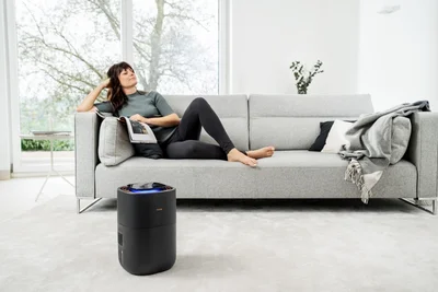 Beurer LB 300 plus Air humidifier- Natural cold evaporation technology, 3 fan speeds, up to 300 ml/h, up to 45 m2, WT 3l, Night mode and timer function