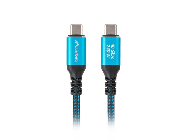 Lanberg USB-C M/M 4.0 cable 1m 240w 8k 60hz black-blue