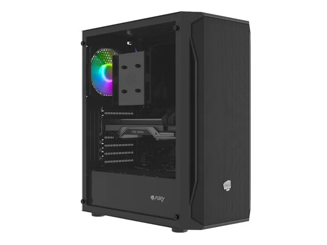 Кутия за компютър FURY Shobo SH4 RGB Middle Tower, прозорец, черен