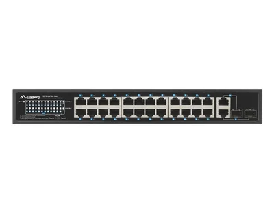 Мрежов суич Lanberg 24x 100BASE-T PoE+/2x SFP Rackmount Gigabit Ethernet 360W v2