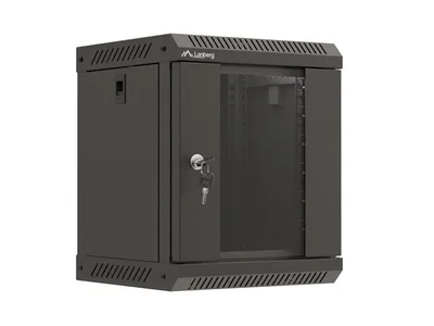 Lanberg rack cabinet 10" wall-mount 6U/300x300 (flat pack) with glass door black