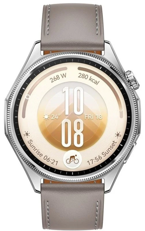Смарт часовник HUAWEI Watch GT 7 Atum-B39L, 1.47" дисплей, HarmonyOS 6.1, сив корпус, сива кожена каишка