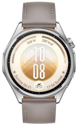 Смарт часовник HUAWEI Watch GT 7 Atum-B39L, 1.47" дисплей, HarmonyOS 6.1, сив корпус, сива кожена каишка