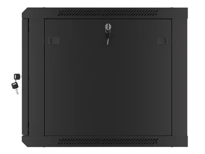 Lanberg rack cabinet 19" wall-mount 9U/600x600 for self-assembly with metal door black (flat pack)