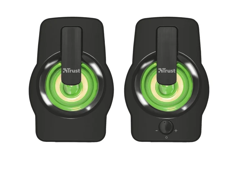 Тонколони TRUST Gemi 2.0 RGB, 12W, 2.0, 3.5 мм, USB, Черен